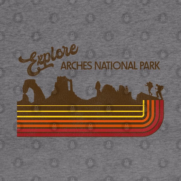 Explore Arches National Park Retro 70s/80s Stripe by darklordpug